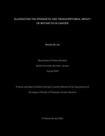 Elucidating the epigenetic and transcriptional impact of mutant H3 in cancer thumbnail