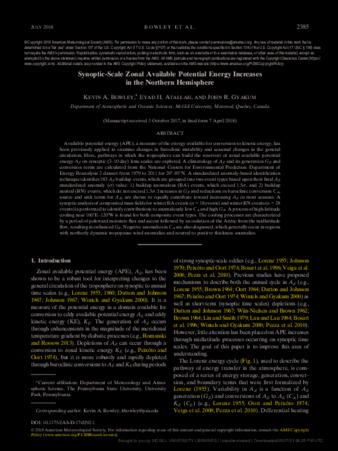 Synoptic-Scale Zonal Available Potential Energy Increases in the Northern Hemisphere thumbnail