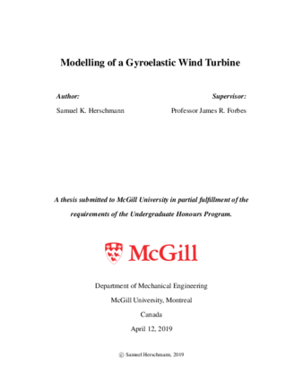 Modelling of a gyroelastic wind turbine thumbnail