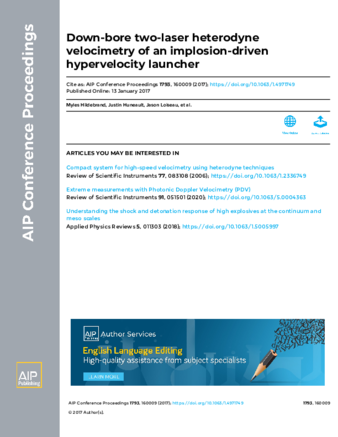 Down-bore two-laser heterodyne velocimetry of an implosion-driven hypervelocity launcher thumbnail