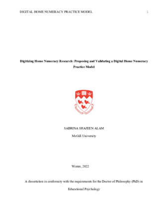 Digitizing home numeracy research: Proposing and validating a digital home numeracy practice model thumbnail