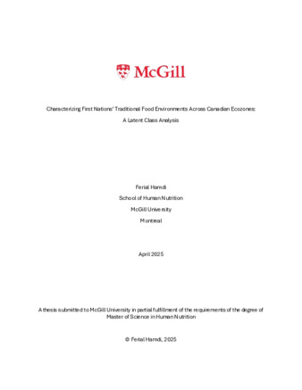 Characterizing First Nations’ Traditional Food Environments Across Canadian Ecozones: A Latent Class Analysis thumbnail