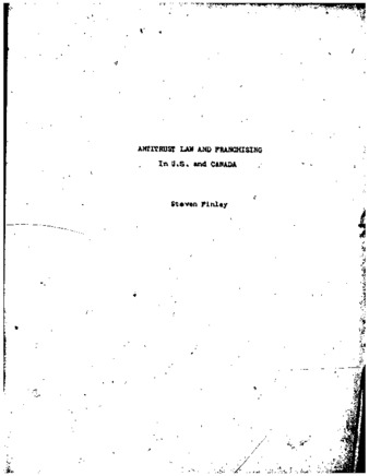 Antitrust aspects of franchising in the United States and Canada. thumbnail