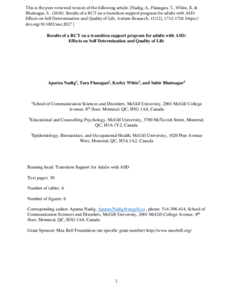 Results of a RCT on a Transition Support Program for Adults with ASD: Effects on Self-Determination and Quality of Life thumbnail