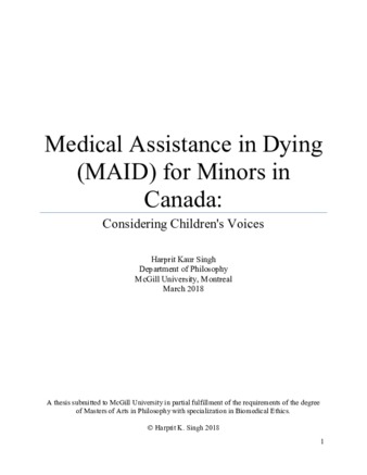 Medical assistance in dying (MAID) for minors in Canada: considering children's voices thumbnail
