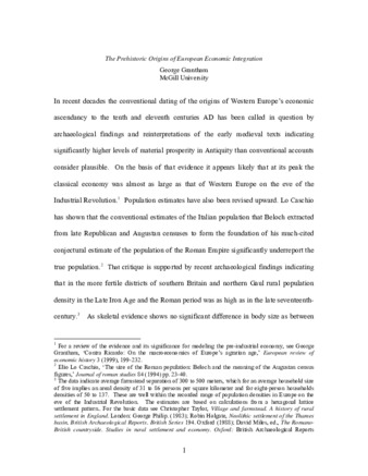 The Prehistoric origins of European economic integration thumbnail