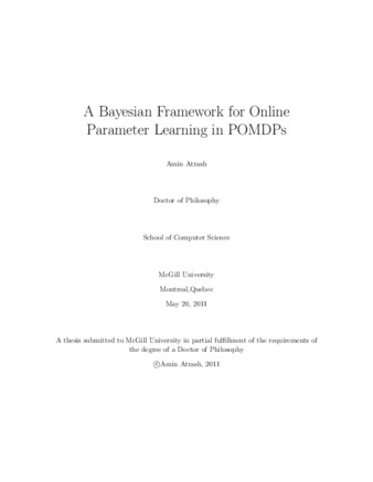 A Bayesian Framework for Online Parameter Learning in POMDPs thumbnail