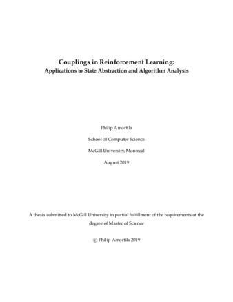 Couplings in reinforcement learning: Applications to state abstraction and algorithm analysis thumbnail