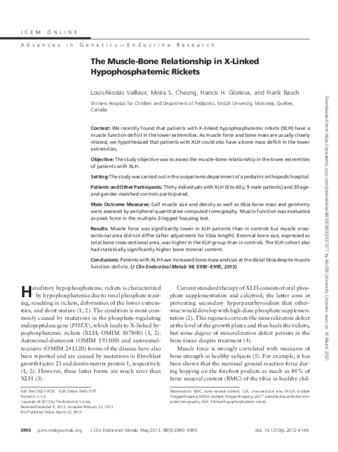 The Muscle-Bone Relationship in X-Linked Hypophosphatemic Rickets thumbnail