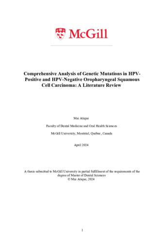 Comprehensive Analysis of Genetic Mutations in HPV-Positive and HPV-Negative Oropharyngeal Squamous Cell Carcinoma: A Literature Review thumbnail