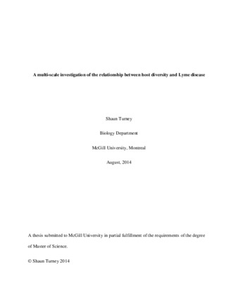 A multi-scale investigation of the relationship between host diversity and Lyme disease thumbnail