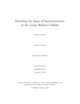 Searching for signs of supersymmetry at the large Hadron collider thumbnail