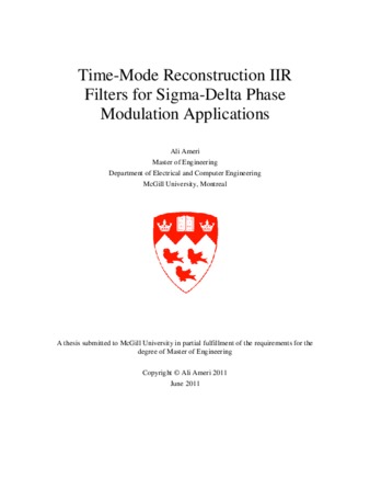 Time-mode reconstruction IIR filters for sigma-delta phase modulation applications thumbnail