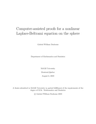 Computer-assisted proofs for a nonlinear Laplace-Beltrami equation on the sphere thumbnail