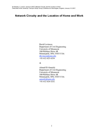 Network Circuity and the Location of Home and Work thumbnail