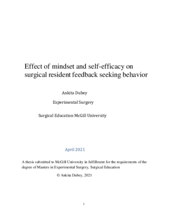 Effect of mindset and self-efficacy on resident feedback seeking beahvior thumbnail
