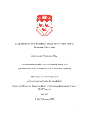 Encapsulation of carbon dioxide into a sugar alcohol matrix for drug permeation enhancement thumbnail