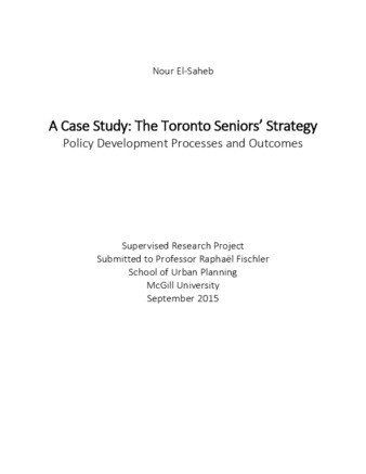 A Case Study: The Toronto Seniors’ Strategy thumbnail