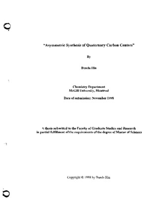 Asymmetric synthesis of quaternary carbon centers thumbnail