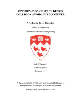 Optimization of space debris collision avoidance maneuver thumbnail