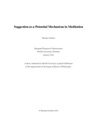 Suggestion as a potential mechanism in meditation thumbnail