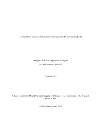 Moving Waters: Hydrosocial Relations in Contemporary North American Poetry thumbnail