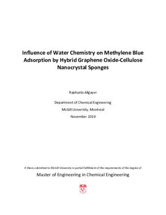 Influence of water chemistry on methylene blue adsorption by hybrid graphene oxide-cellulose nanocrystal sponges thumbnail