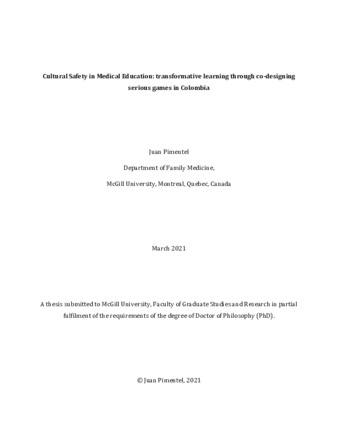 Cultural safety in medical education: transformative learning through co-designing serious games in Colombia thumbnail