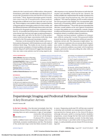 Dopaminergic Imaging and Prodromal Parkinson Disease thumbnail