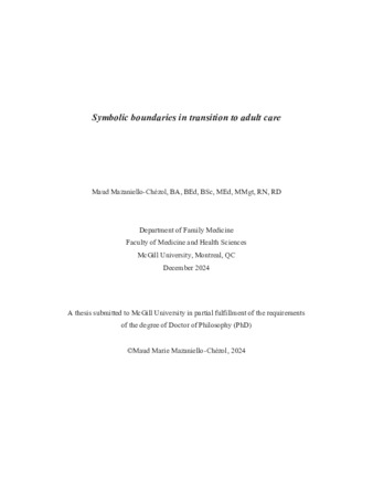 Symbolic boundaries in transition to adult care thumbnail