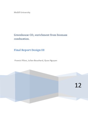 Greenhouse CO2 enrichment from biomass combustion. thumbnail