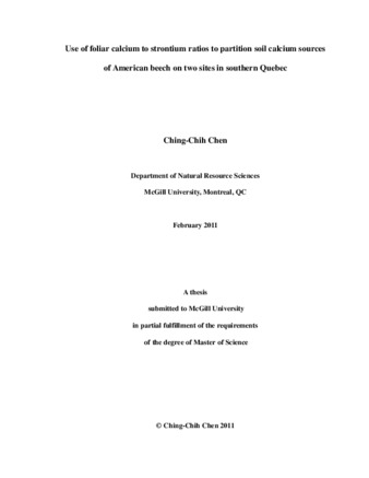 Use of foliar calcium to strontium ratios to partition soil calcium sources of American beech on two sites in Southern Québec thumbnail