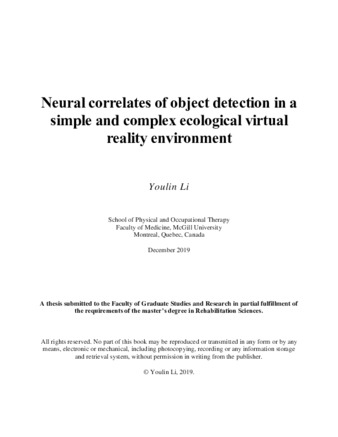 Neural correlates of object detection in in a simple and complex ecological virtual reality environment thumbnail
