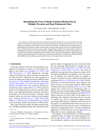 Quantifying the Error of Radar-Estimated Refractivity by Multiple Elevation and Dual-Polarimetric Data thumbnail