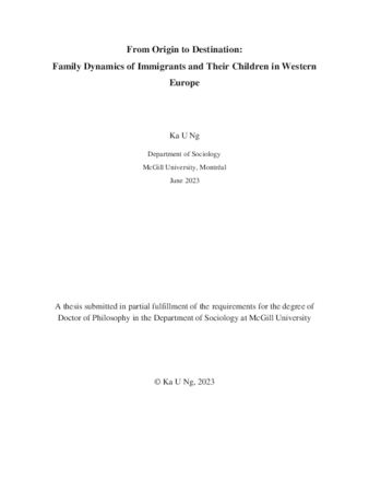 From Origin to Destination: Family Dynamics of Immigrants and Their Children in Western Europe thumbnail