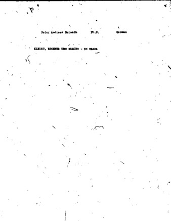 Wesen und Funktion der Sentenz im Drama von Kleist, Büchner und Brecht thumbnail