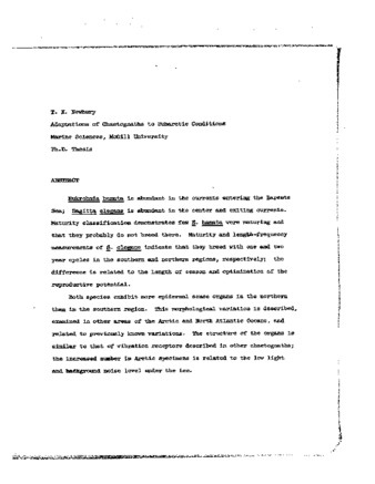 Adaptations of chaetognaths to subarctic conditions thumbnail