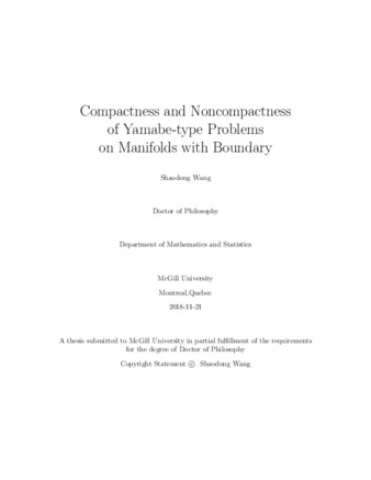 Thesis | Compactness and noncompactness of Yamabe-type problems on