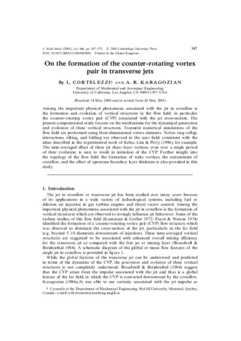 On the formation of the counter-rotating vortex pair in transverse jets thumbnail