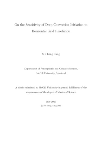 On the sensitivity of deep-convection initiation to horizontal grid resolution thumbnail