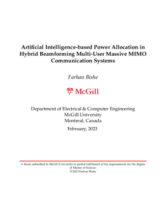 Artificial intelligence-based power allocation in hybrid beamforming multi-user massive MIMO communication systems thumbnail