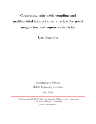 Combining spin-orbit coupling and multi-orbital interactions: a recipe for novel magnetism and superconductivity thumbnail