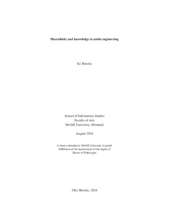 Masculinity and knowledge in audio engineering thumbnail