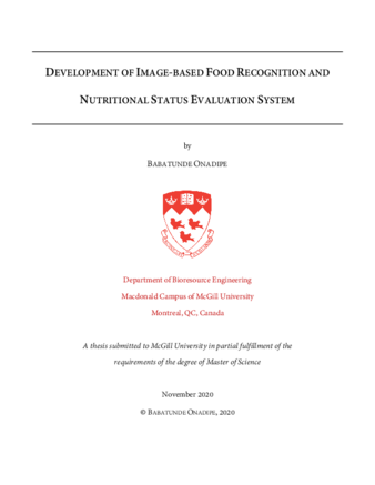 Development of image-based food recognition and nutritional status evaluation system thumbnail