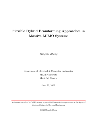 Flexible hybrid beamforming approaches in massive MIMO systems thumbnail