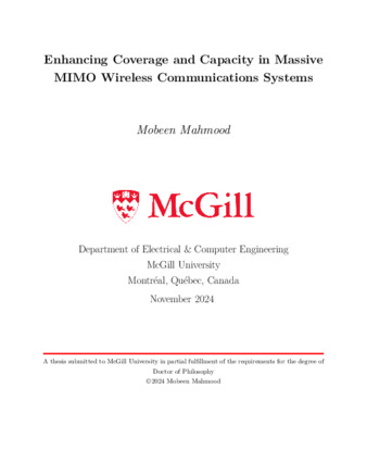 Enhancing coverage and capacity in massive MIMO wireless communications systems thumbnail