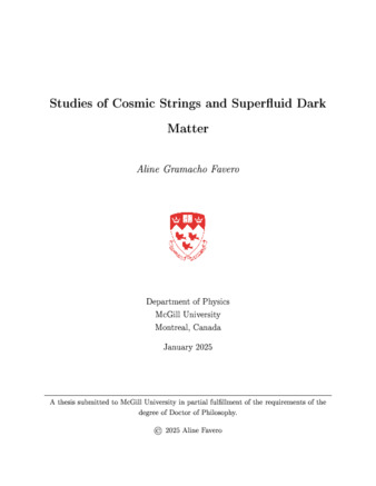 Studies of Cosmic Strings and Superfluid Dark Matter thumbnail