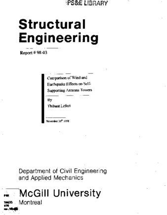 Comparison of wind and earthquake effects on self-supporting antenna towers thumbnail