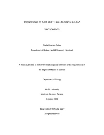 Implications of host ULP1-like domains in DNA transposons thumbnail