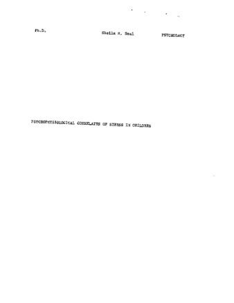 Psychophysiological correlates of coping and cognitive styles in children. thumbnail